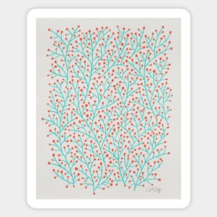 Berry Branches - Red Turquoise Sticker